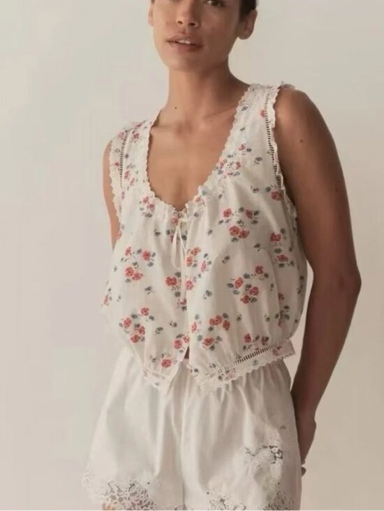Doen Tops - Doen Traveler Top in Poppy Field size S